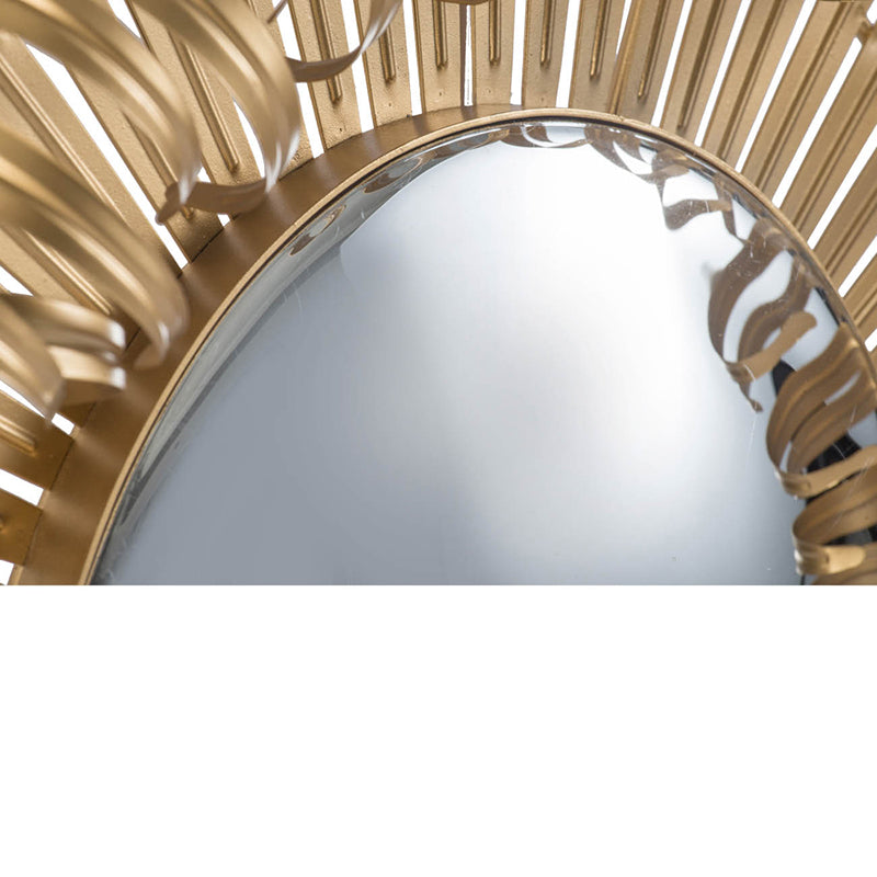 27" Sunburst Design Wall Mirror Decorative Golden Finish