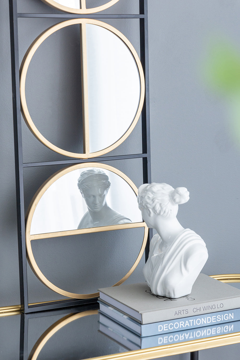 47.2" Eclectic Styling Metal Beaded Full Length Mirror