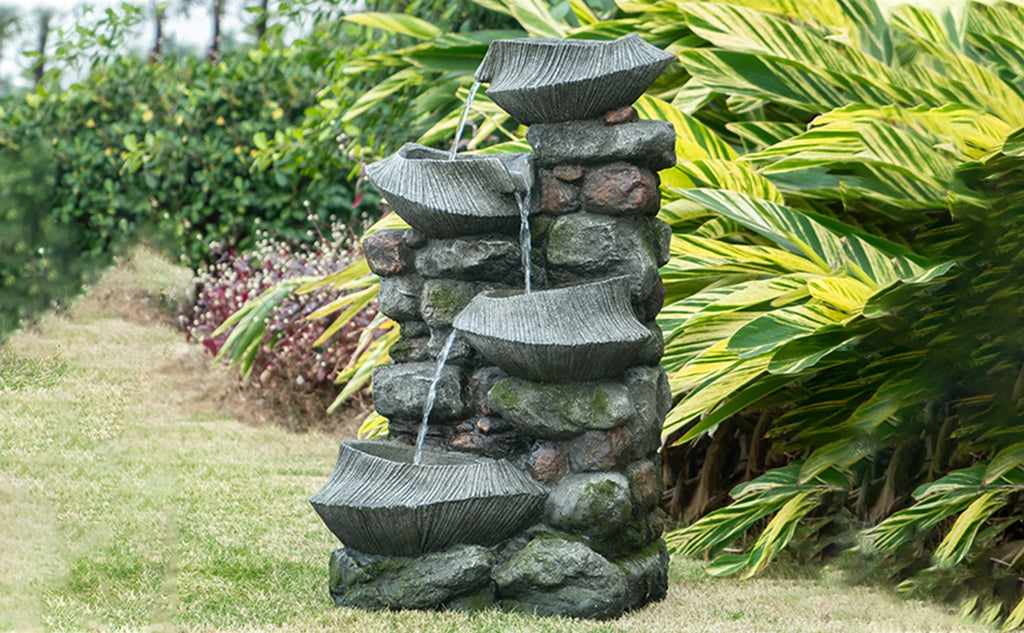 19" Indoor Outdoor Stone Water Fountain