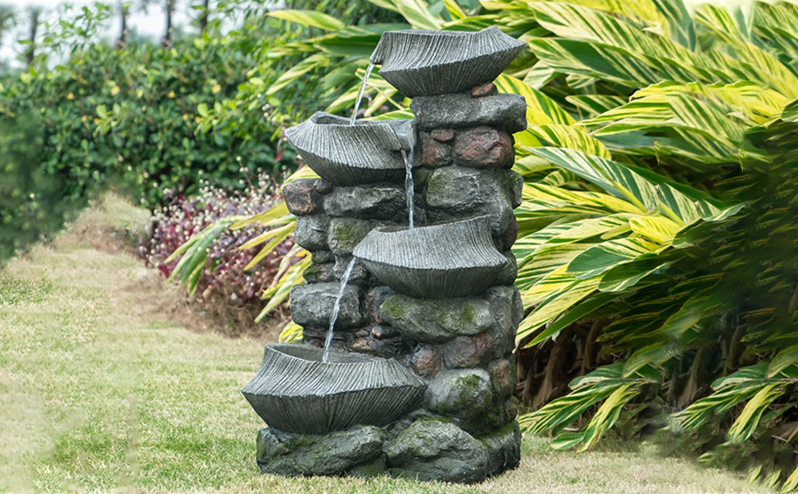 19" Indoor Outdoor Stone Water Fountain