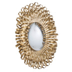 27" Sunburst Design Wall Mirror Decorative Golden Finish