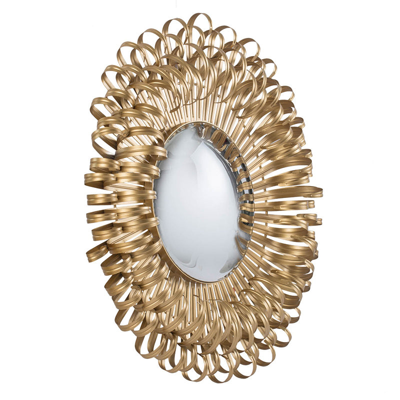 27" Sunburst Design Wall Mirror Decorative Golden Finish