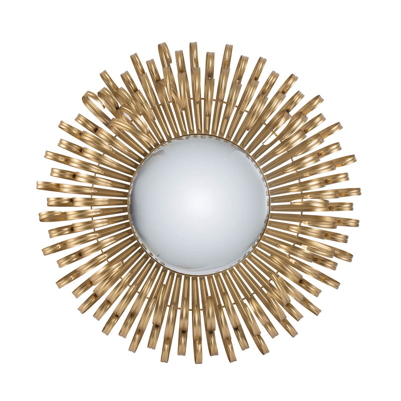 27" Sunburst Design Wall Mirror Decorative Golden Finish
