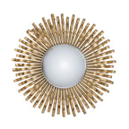 27" Sunburst Design Wall Mirror Decorative Golden Finish