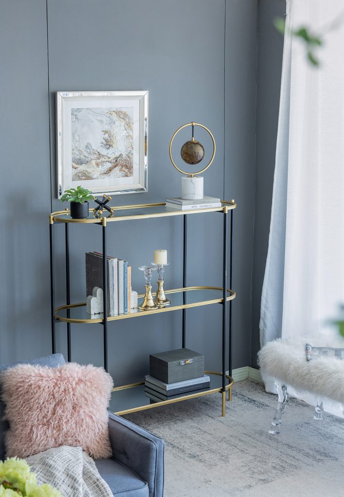 48.5x16.5x50" 3-Tier Metal Console Table