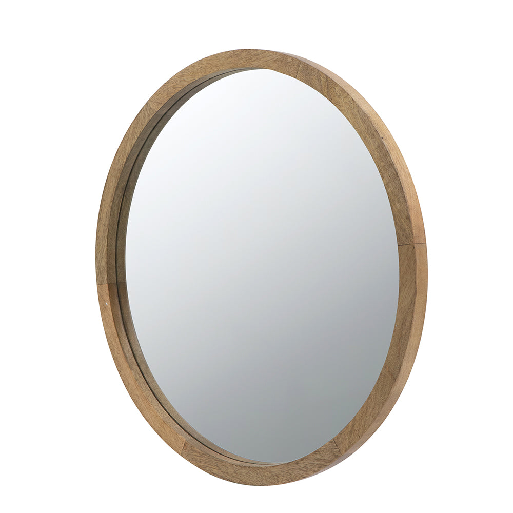 20" x 20" Circle Wall Mirror with Wooden Frame