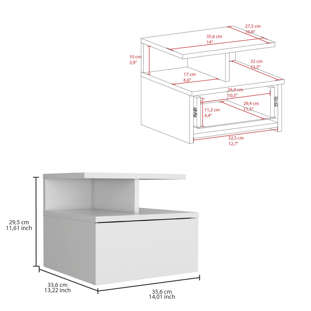 Floating Nightstand Flopini, One Drawer