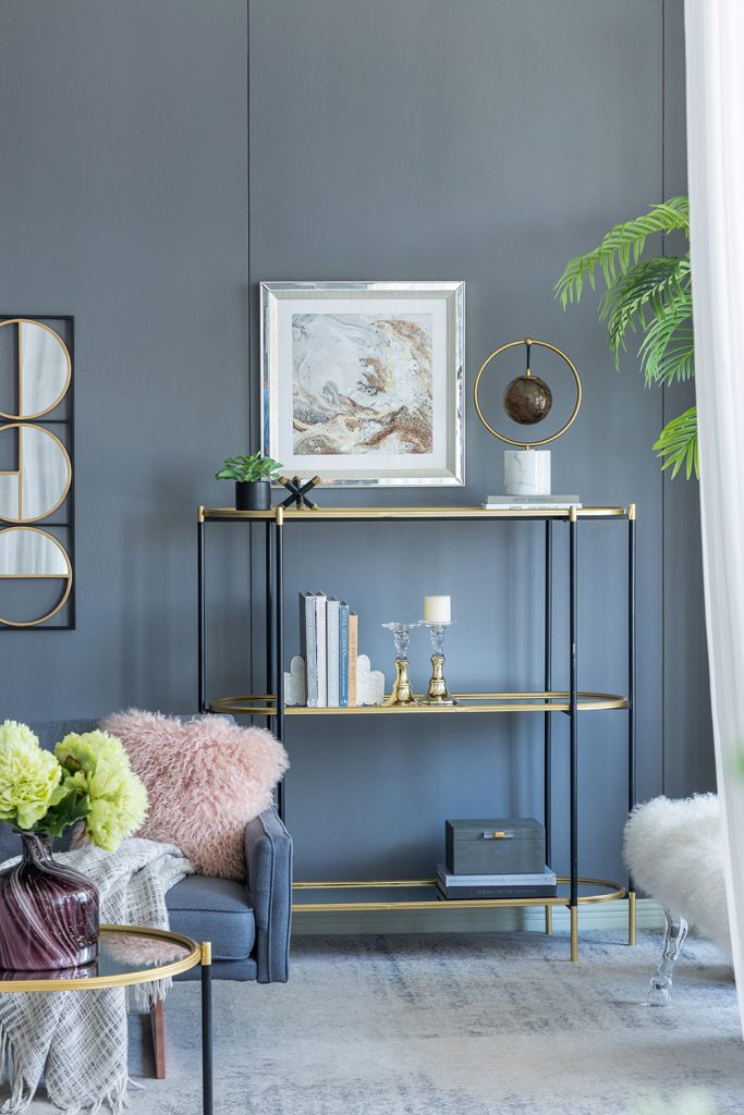 48.5x16.5x50" 3-Tier Metal Console Table