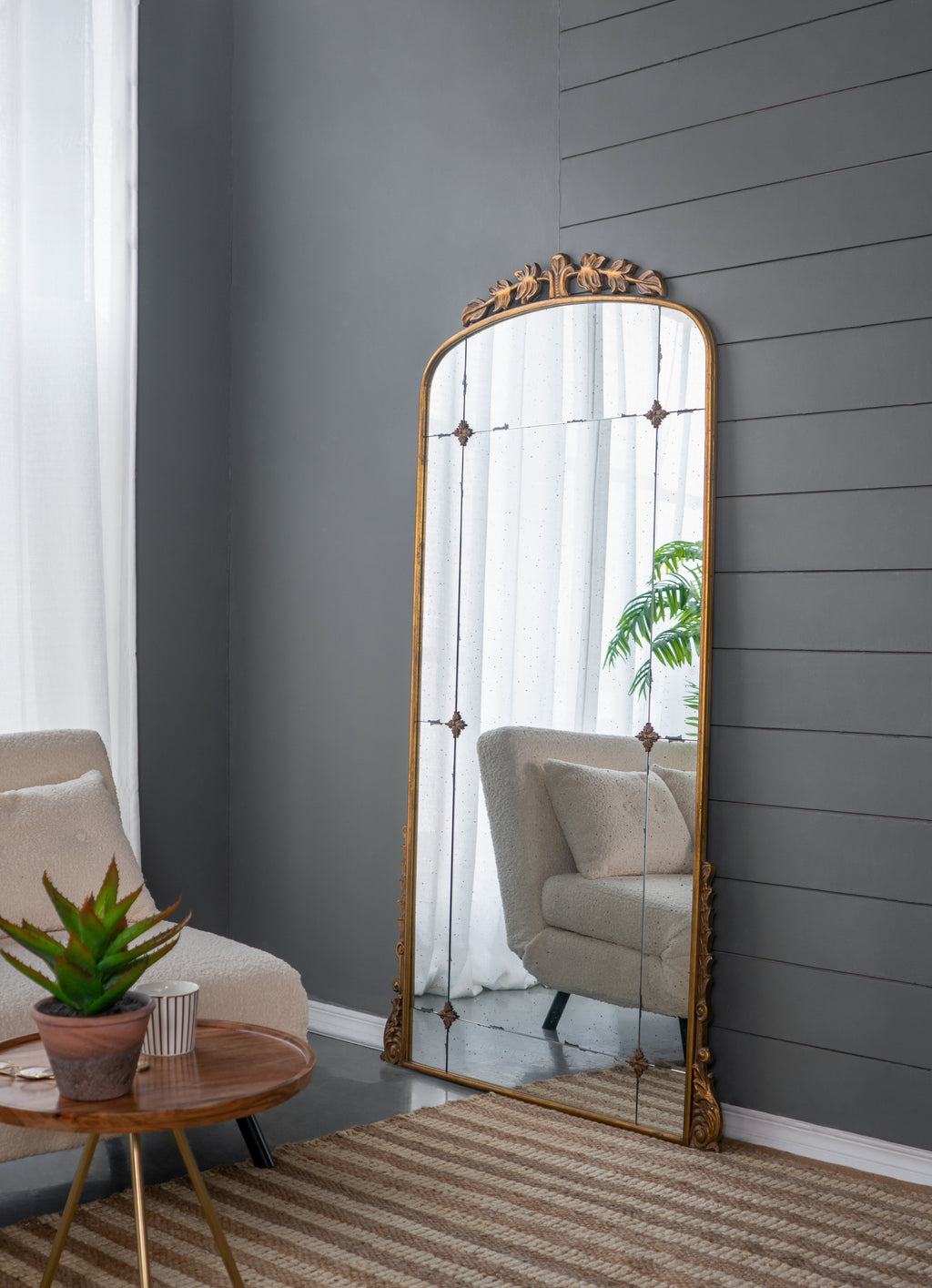 76" x 40" Lavish Full Length Mirror, Antique