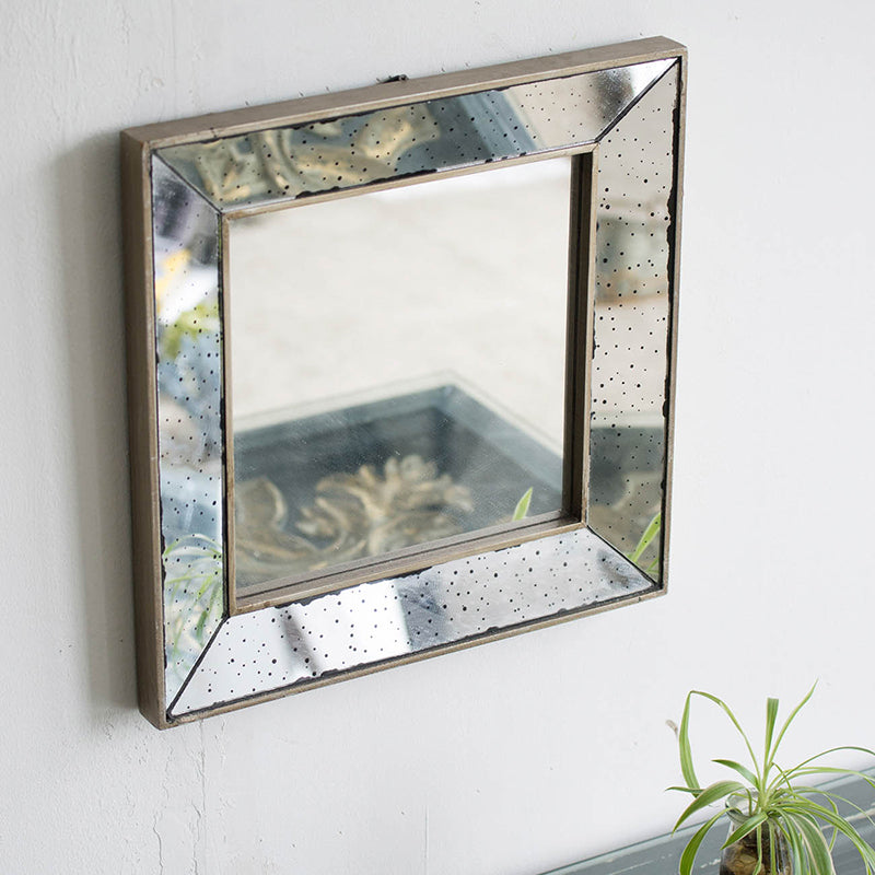 18" x 18" Distressed Bathroom Mirror
