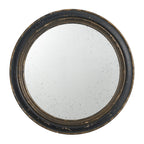 23.5" Circle Wall Mirror with Wooden Frame