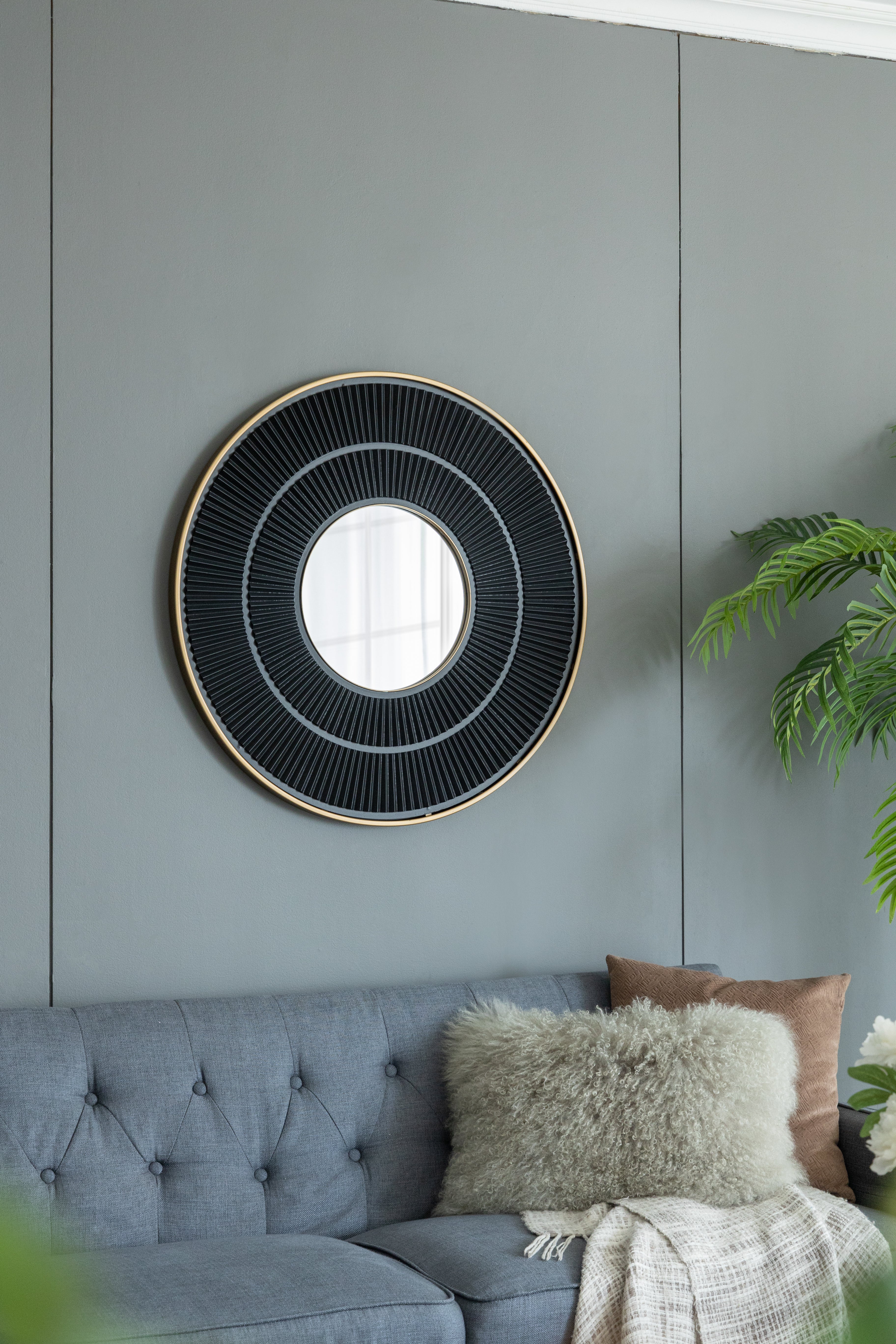 Round Carter Wooden Mirror