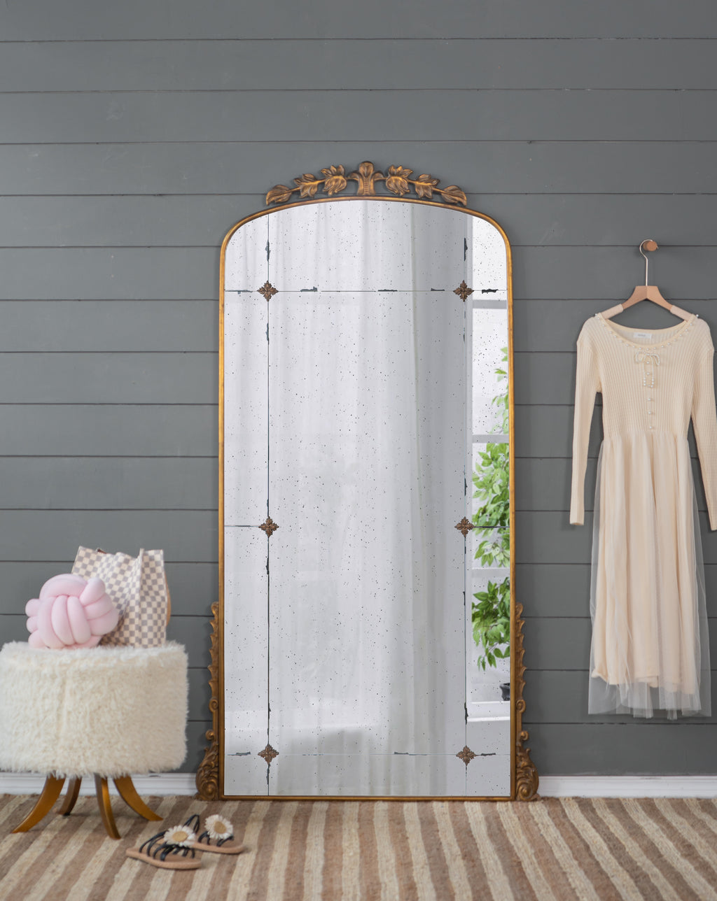 76" x 40" Lavish Full Length Mirror, Antique