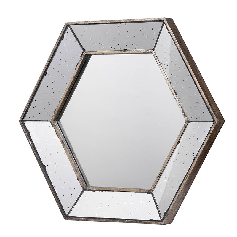 21" x 18" Hexagon Wall Mirror with Traditional Style