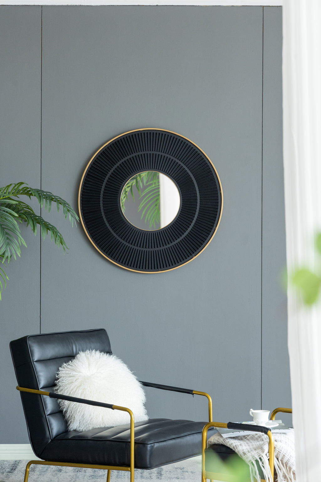Round Carter Wooden Mirror