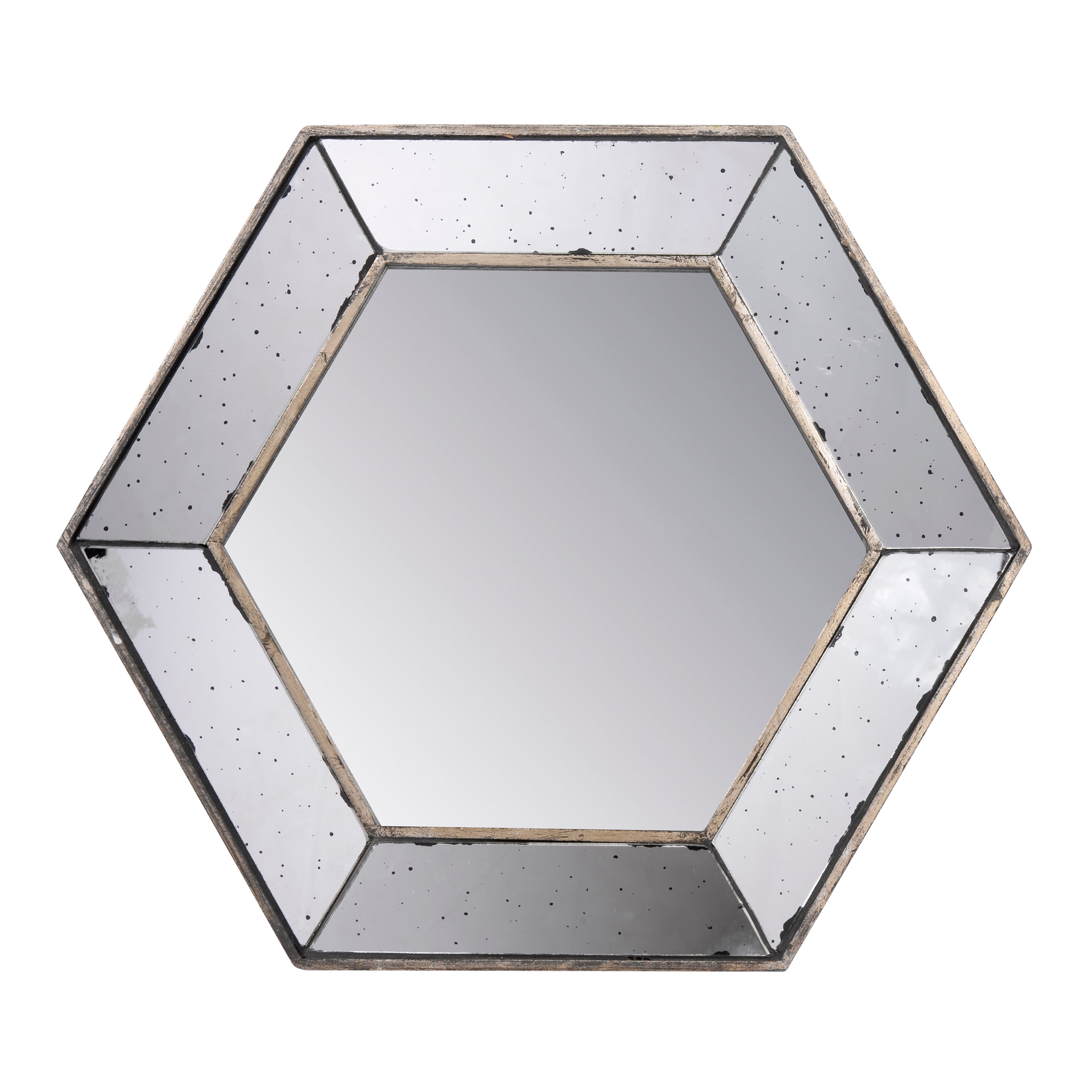 21" x 18" Hexagon Wall Mirror with Traditional Style