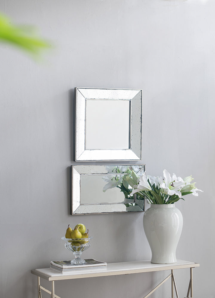 18" x 18" Distressed Bathroom Mirror