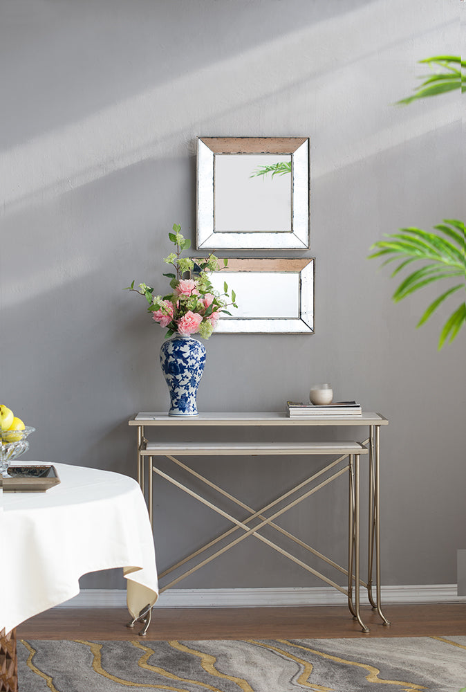 18" x 18" Distressed Bathroom Mirror