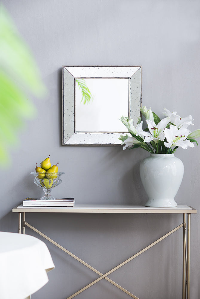18" x 18" Distressed Bathroom Mirror
