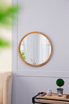 20" x 20" Circle Wall Mirror with Wooden Frame