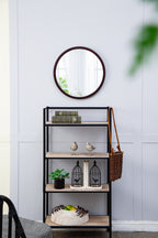 20" x 20" Circle Wall Mirror with Wooden Frame