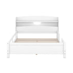 Wood Full Size Platform Bed with Built-in LED Light