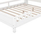 Wood Full Size Platform Bed with Built-in LED Light