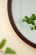 20" x 20" Circle Wall Mirror with Wooden Frame
