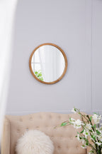 20" x 20" Circle Wall Mirror with Wooden Frame