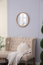 20" x 20" Circle Wall Mirror with Wooden Frame