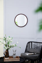 20" x 20" Circle Wall Mirror with Wooden Frame