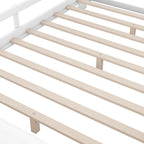 Wood Full Size Platform Bed with Built-in LED Light