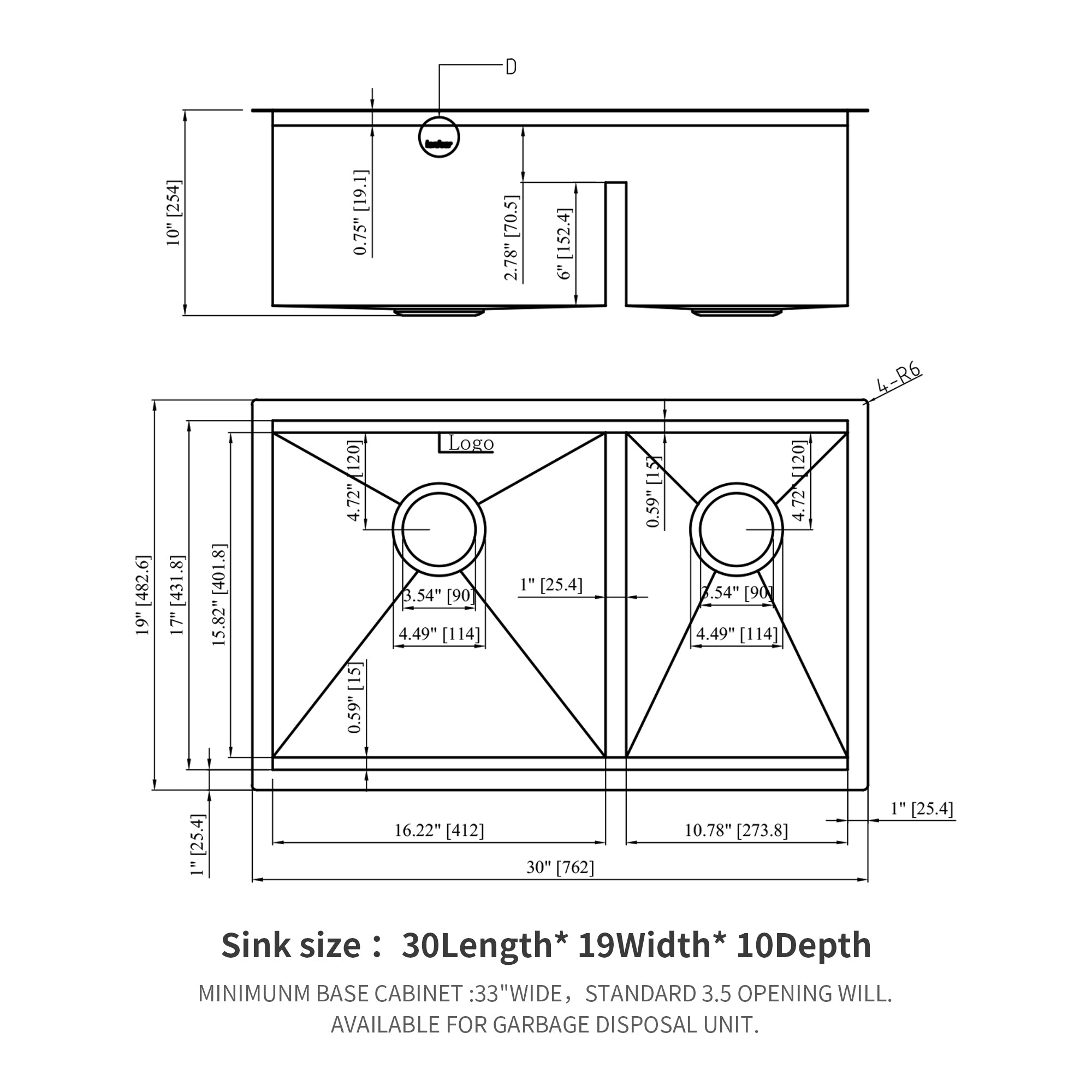 Double Bowl Undermount Kitchen Sink