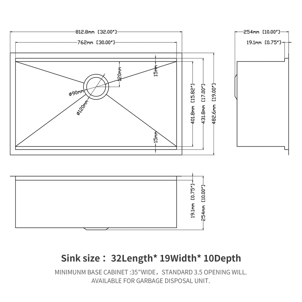 Single Bowl Undermount Workstation Kitchen Sink