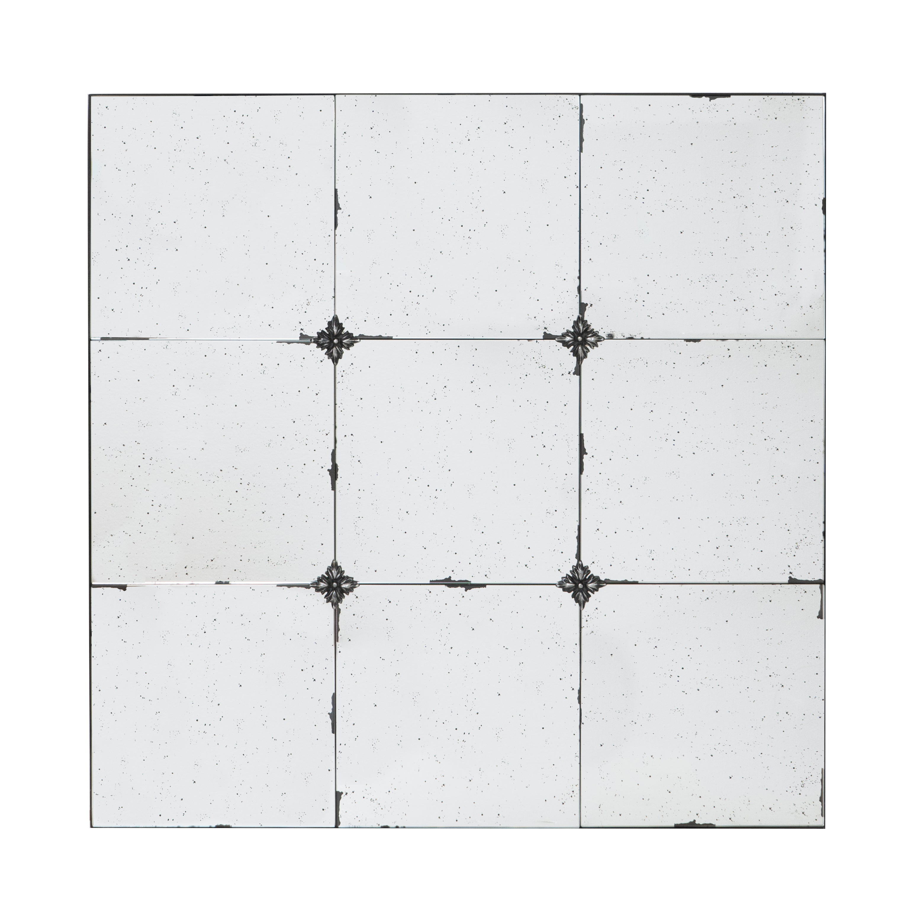 36x36" Traditional Antique Glass Panel Wall Mirror