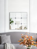 36x36" Traditional Antique Glass Panel Wall Mirror