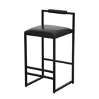 Black Bar Stool with Backrest Set of 2