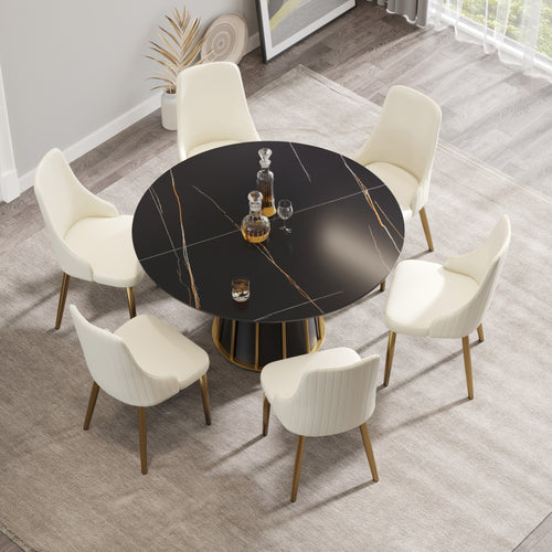 Modern Artificial Stone Round Dining Table