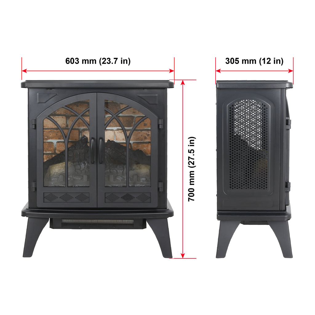 24 Inch 3D Flame Electric Infrared Quartz Fireplace Stove