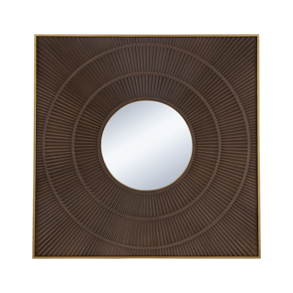 40" x 40" Square Carved Mirror with Pleated Design