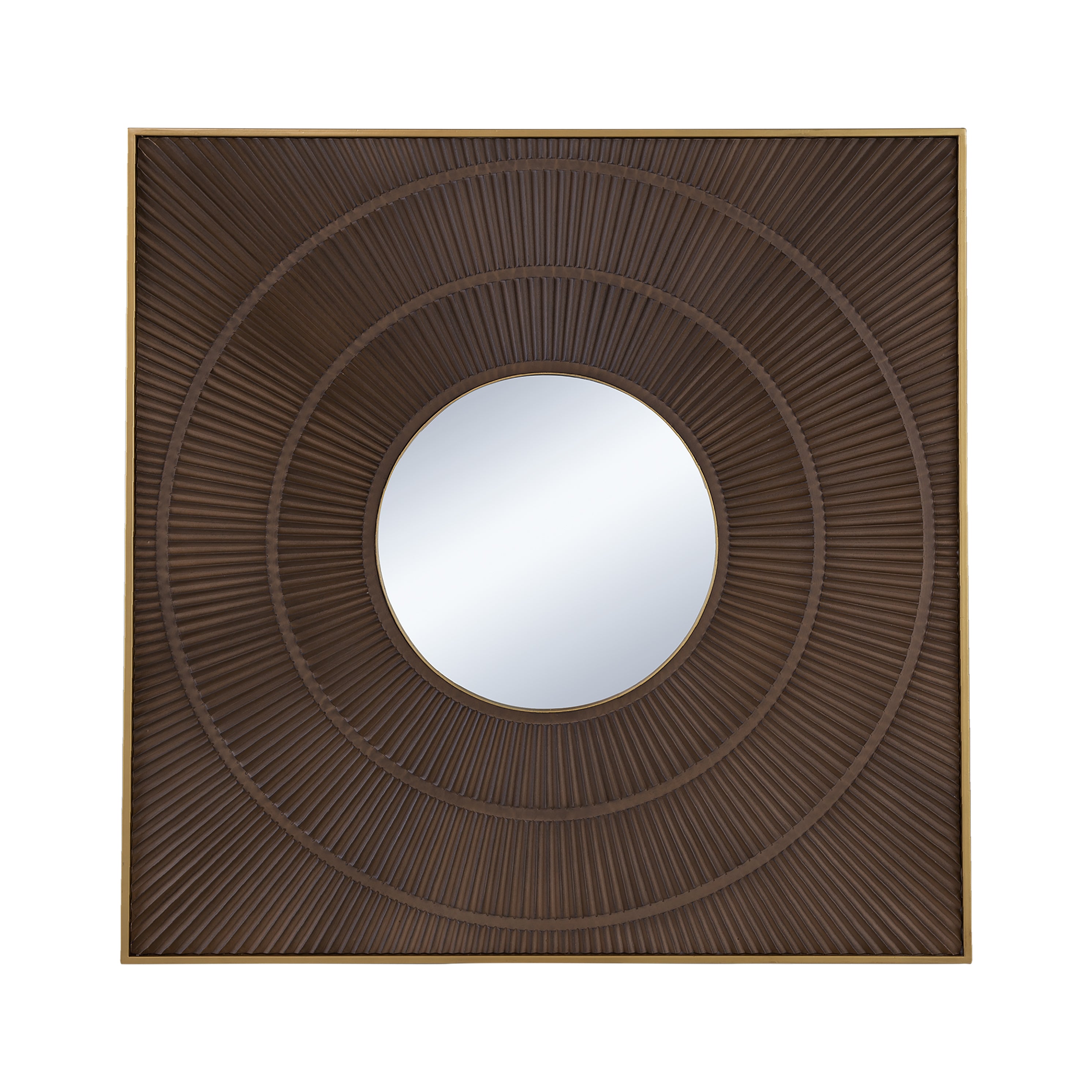 40" x 40" Square Carved Mirror with Pleated Design