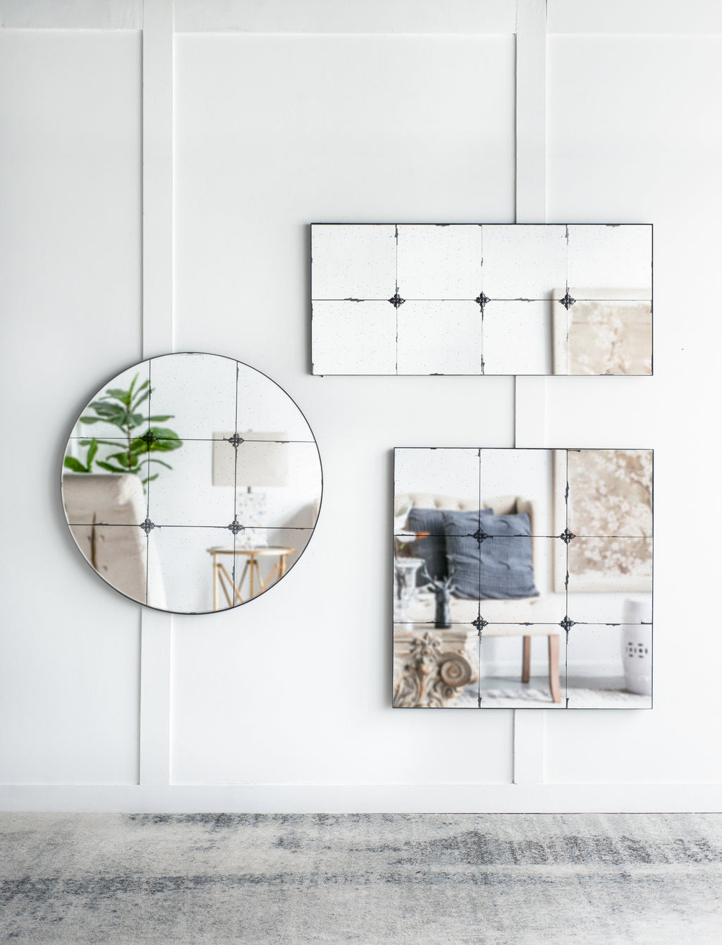 21x47" Traditional Antique Glass Wall Mirror