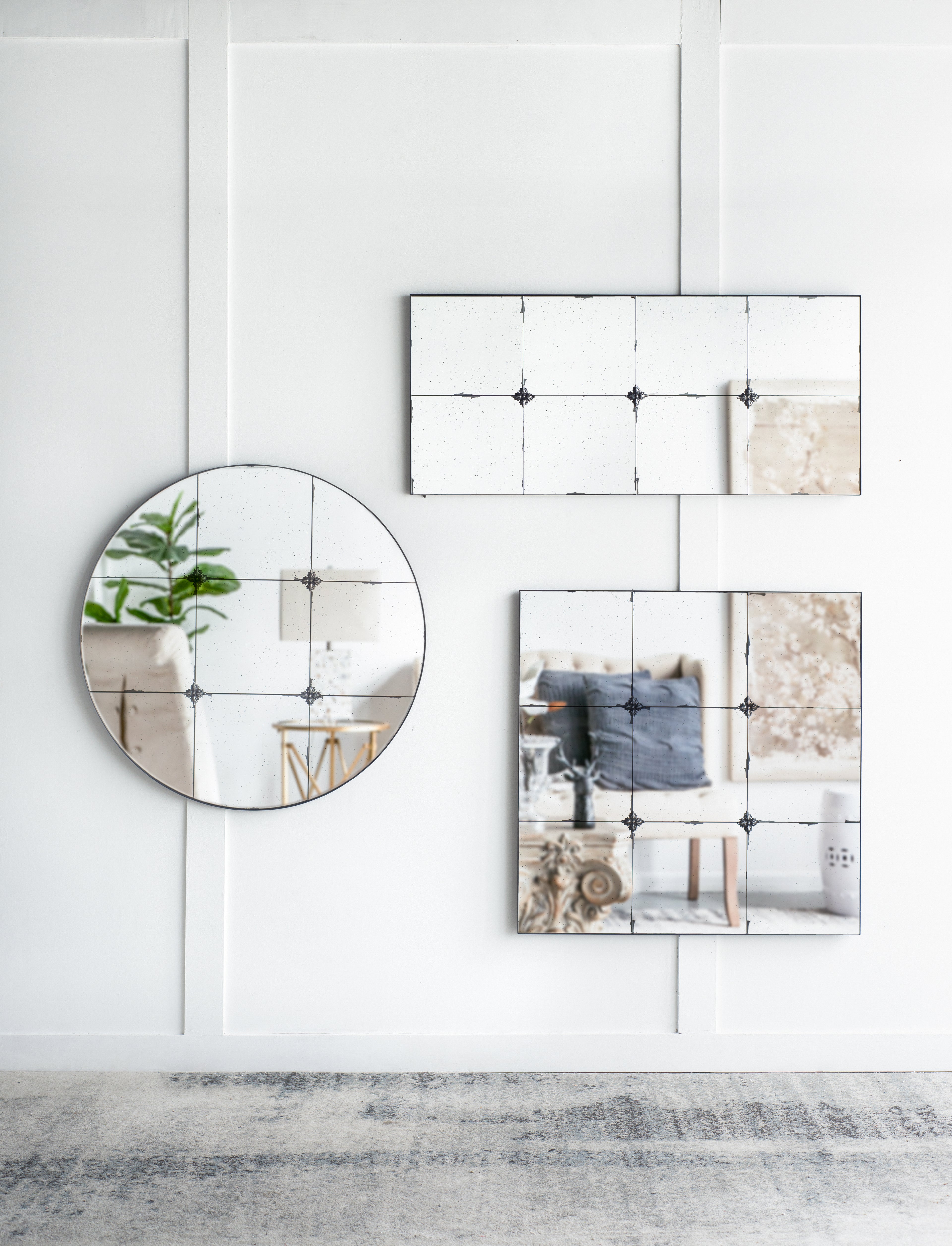 21x47" Traditional Antique Glass Wall Mirror