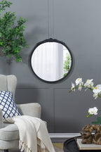 30"x30" Round Hand Carved Rose Antique Mirror Frame