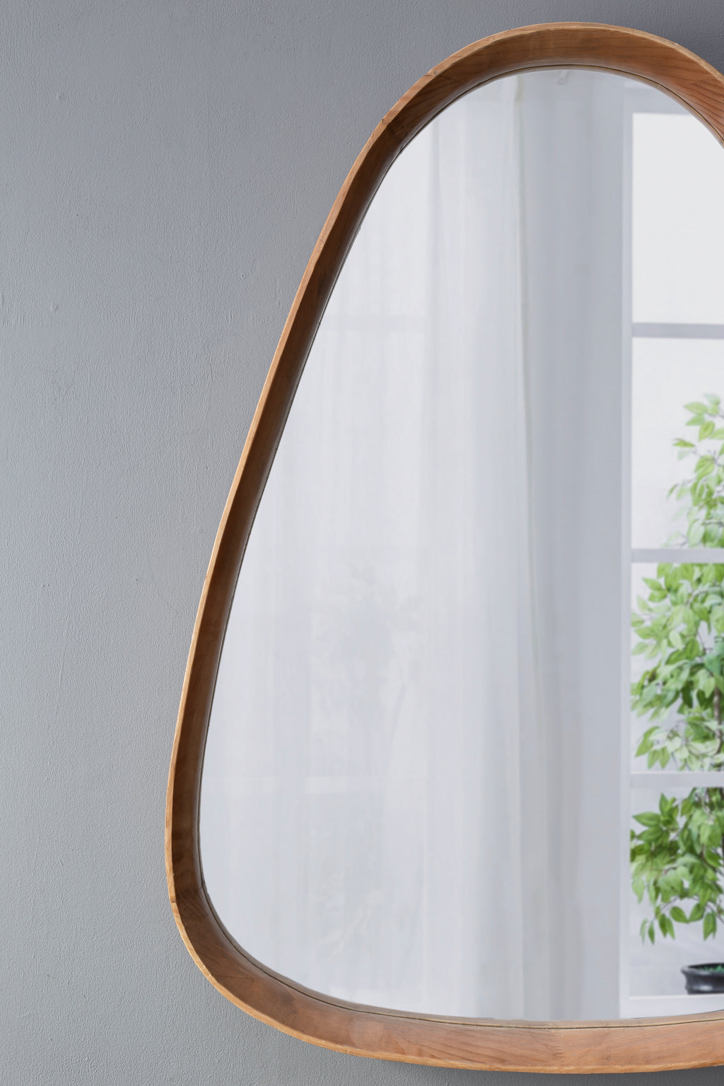 30"x38" Irregular Mirror with Wood Frame