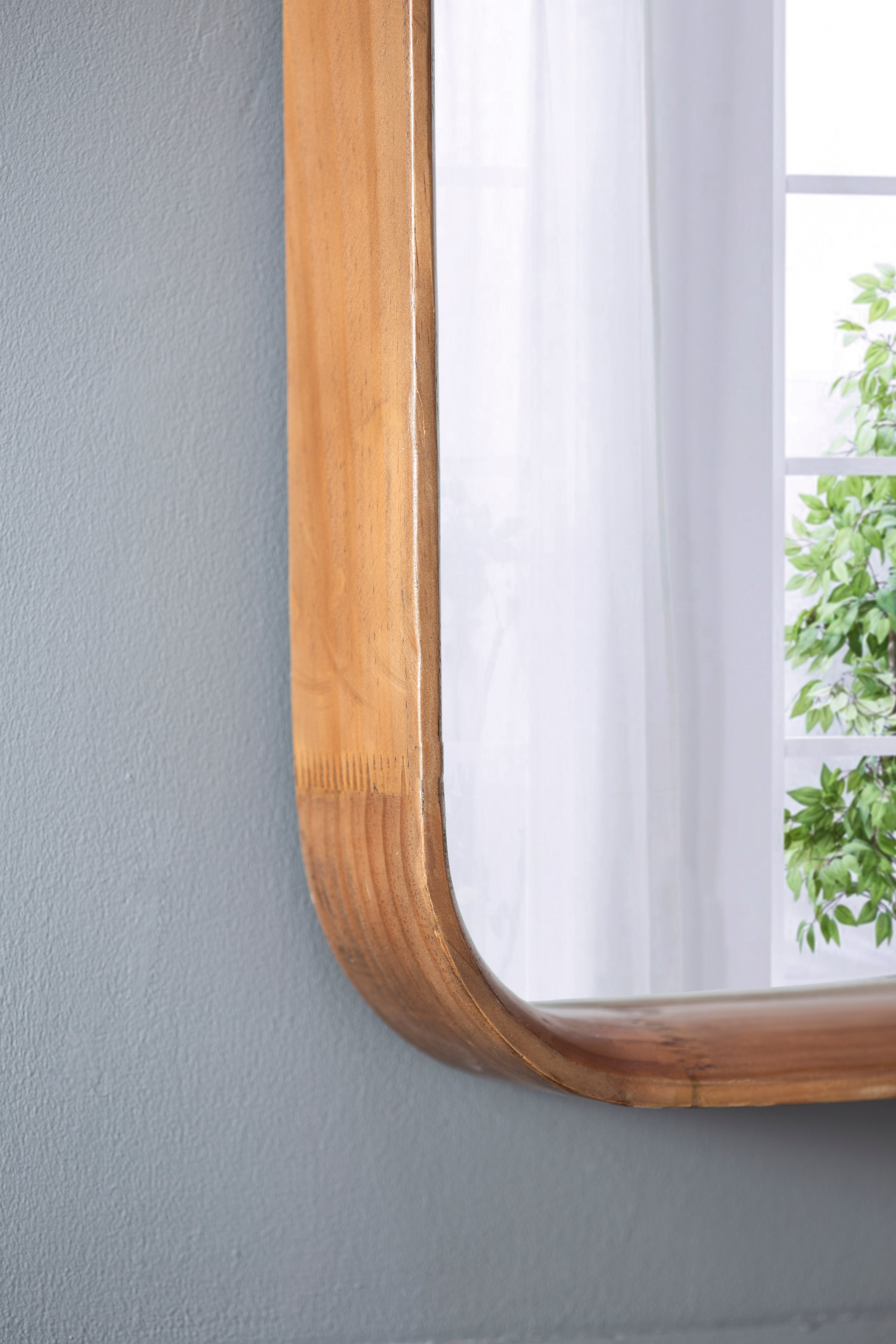 32"x32" Square Mirror with Wood Frame