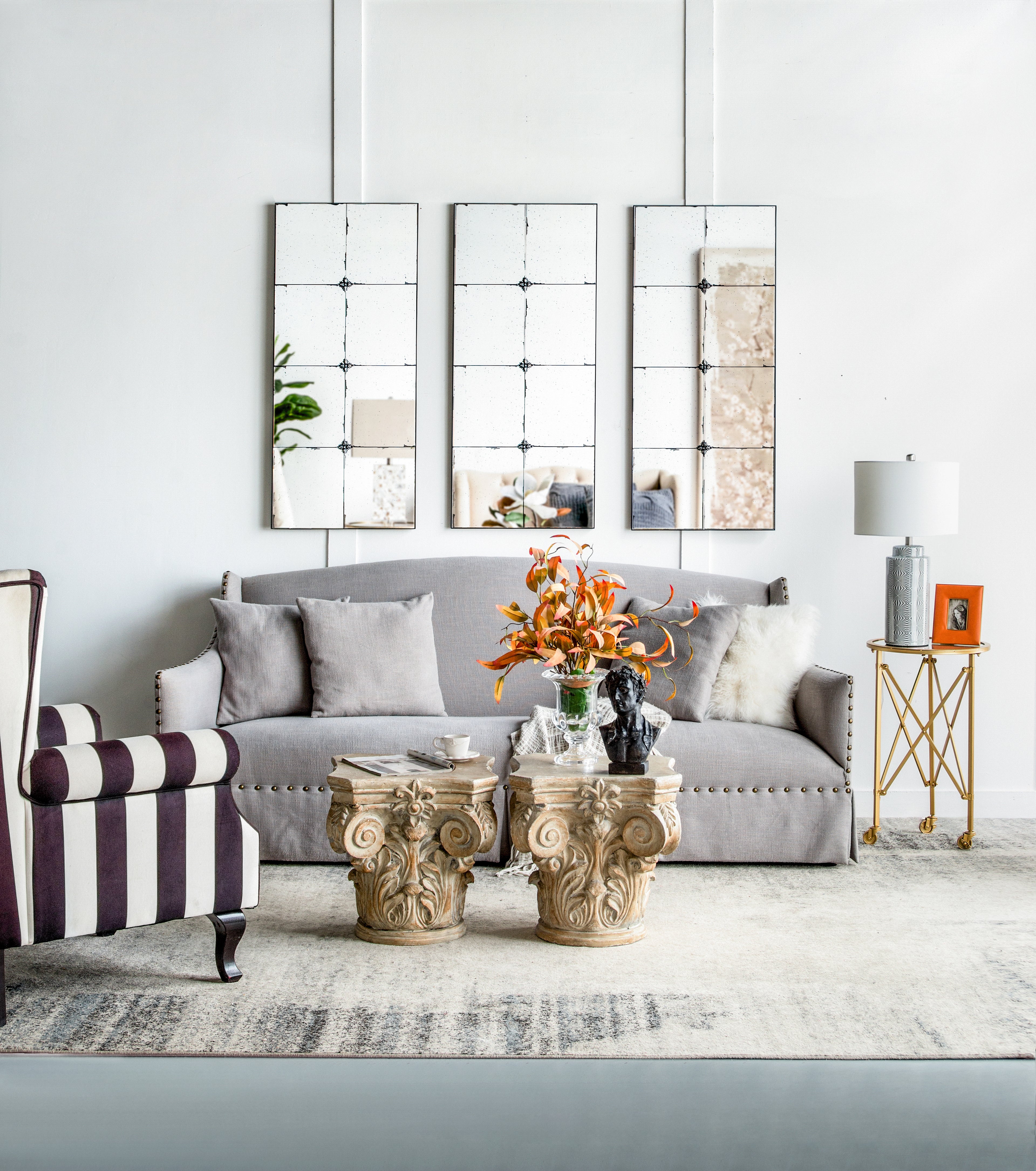 21x47" Traditional Antique Glass Wall Mirror