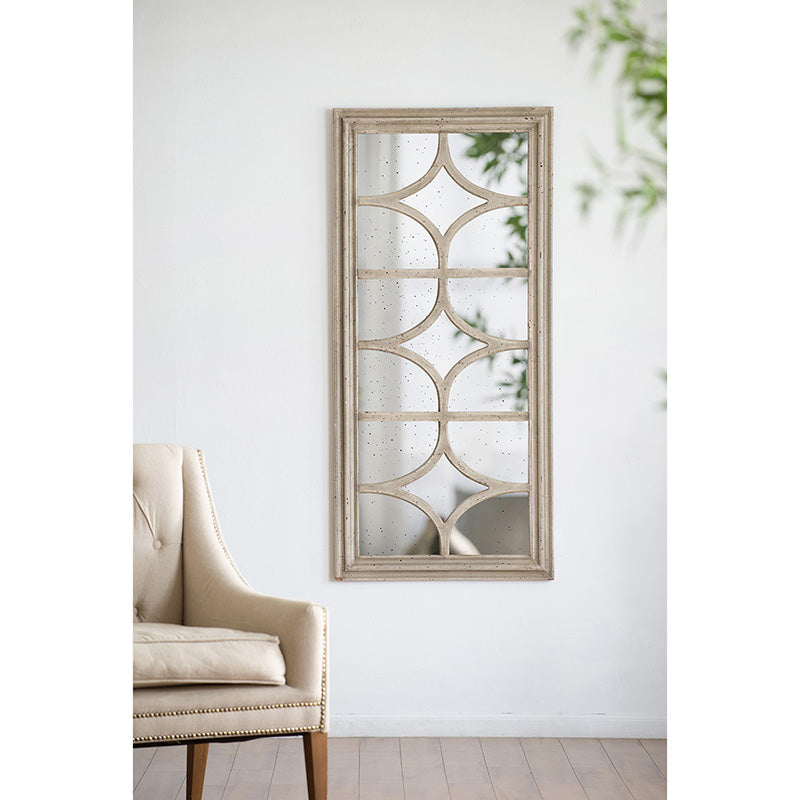 28"x59" Glister Rectangular Mirror with Distressed Frame