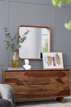 32"x32" Square Mirror with Wood Frame