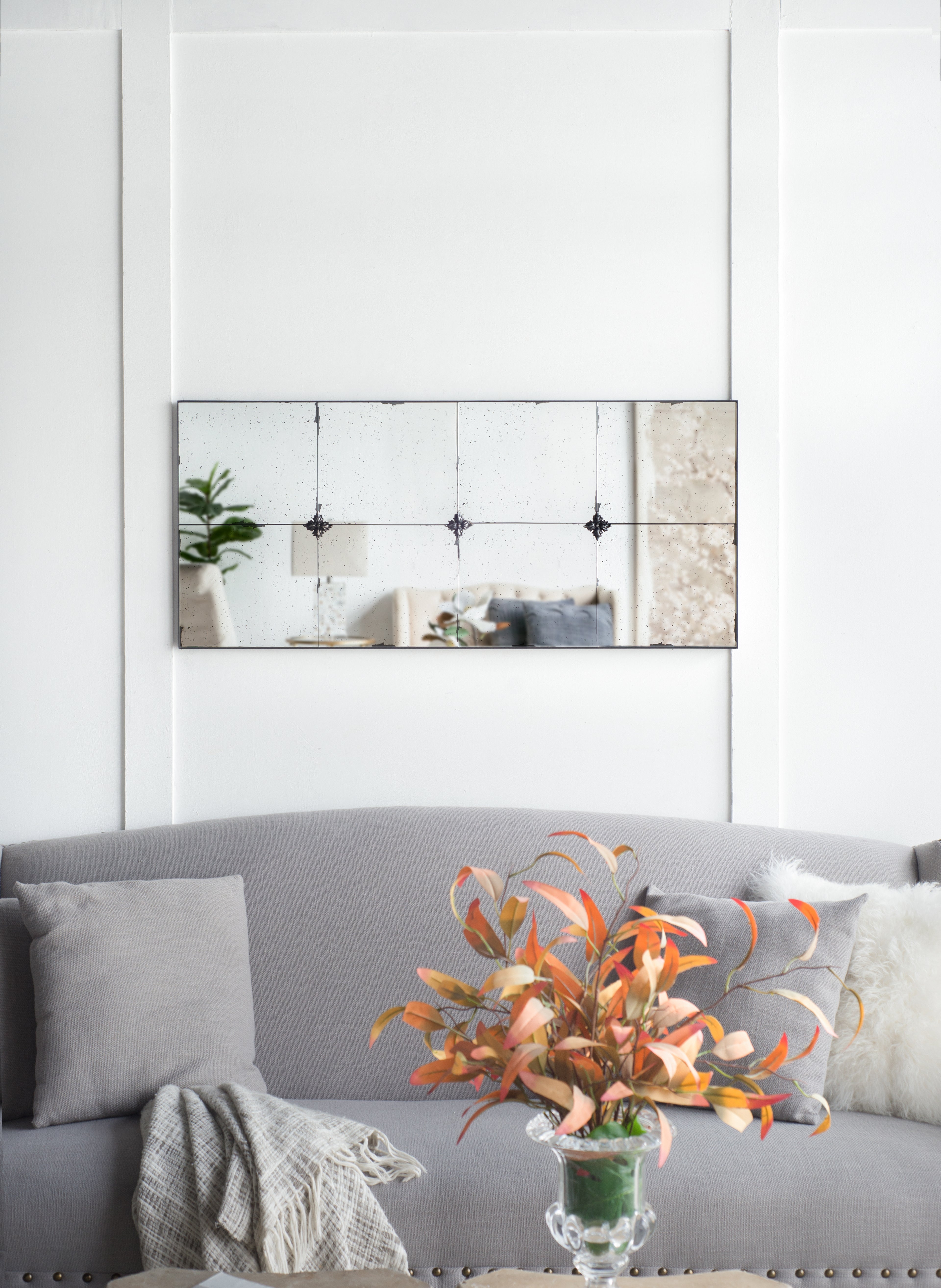 21x47" Traditional Antique Glass Wall Mirror